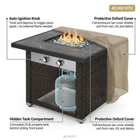 32 In. Propane Fire Pit Table, 40,000 BTU Auto-Ignition Gas Fire Table for outside Patio — How It Works