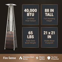 40000 -BTU Brushed Bronze Steel Floorstanding Liquid Propane Patio Heater — Results & Stats