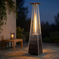 40000 -BTU Brushed Bronze Steel Floorstanding Liquid Propane Patio Heater — Studio Shot