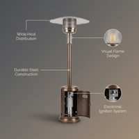 40000 -BTU Brushed Bronze Steel Floorstanding Liquid Propane Patio Heater — infographic