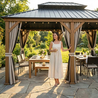 Hardtop Patio Gazebo Built for Year-Round Entertainment, 14x22 Ft Coverage, Galvanized Steel Roof, Aluminum Frame — Lifestyle