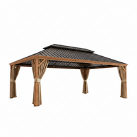 Hardtop Patio Gazebo Built for Year-Round Entertainment, 14x22 Ft Coverage, Galvanized Steel Roof, Aluminum Frame
